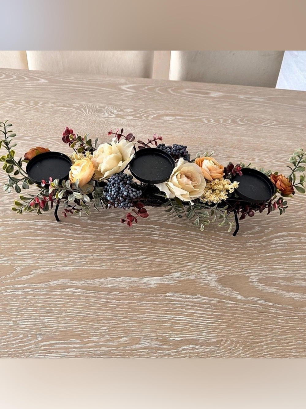 Fall Floral Table candle holder Centerpiece